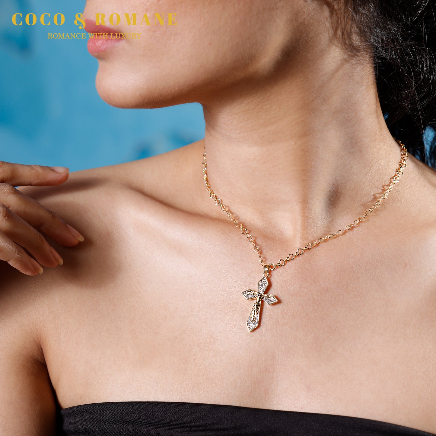 22KT GOLD CROSS JESUS PENDANT