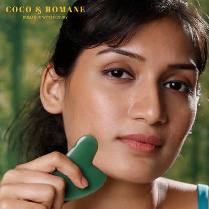 GREEN JADE ROLLER WITH GUA SHA