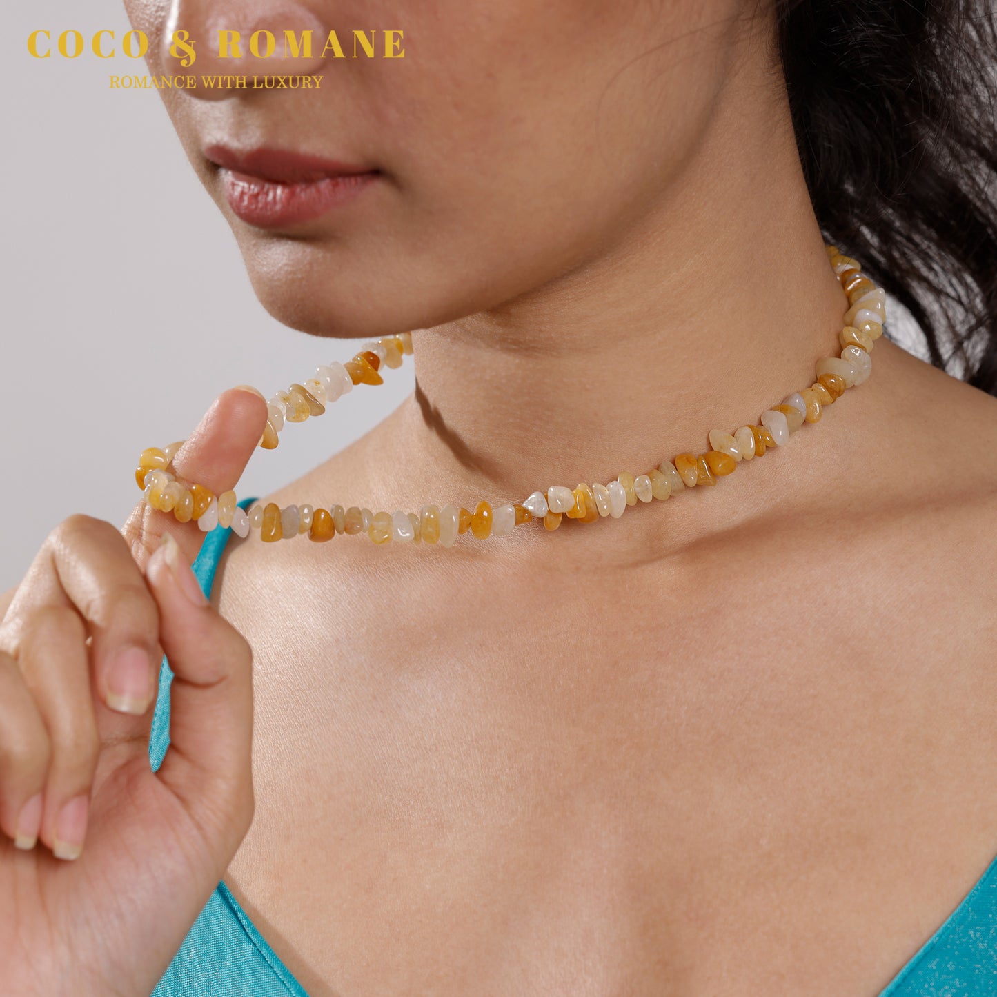 CITRINE CHIP BEADS NECKLACE