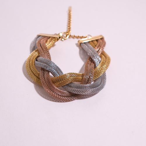 Adjustable Tri-Tone Mesh Bracelet