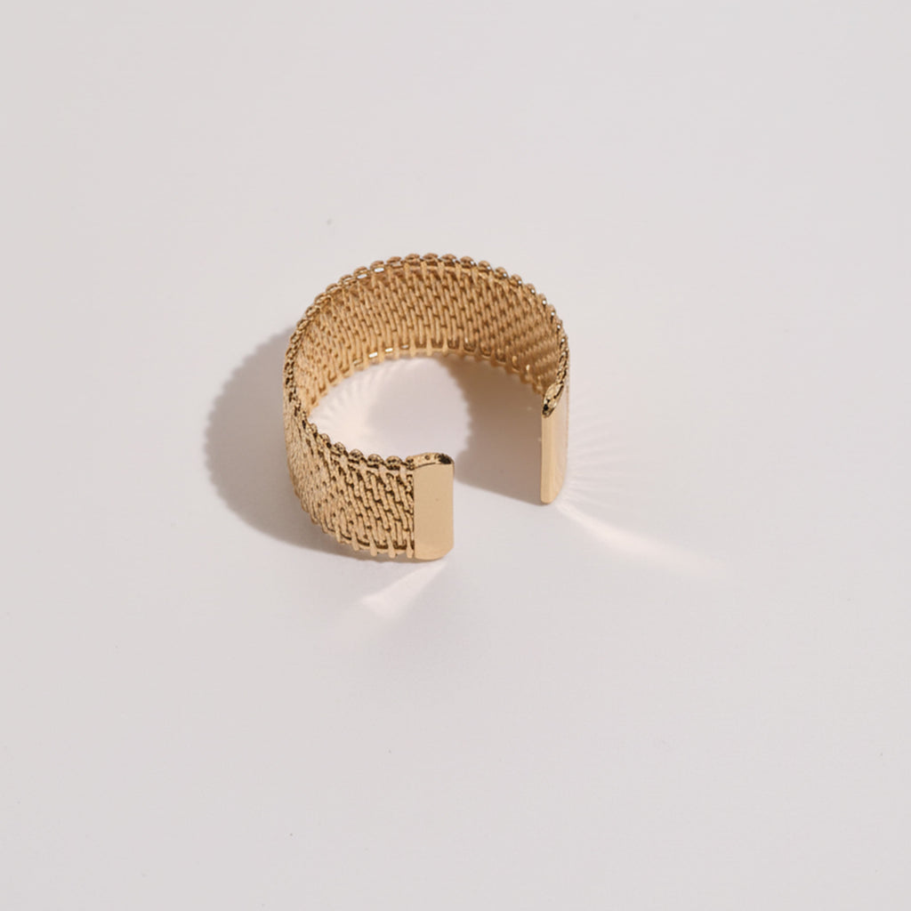 Anti-Tarnish Golden Mesh Cuff Bracelet