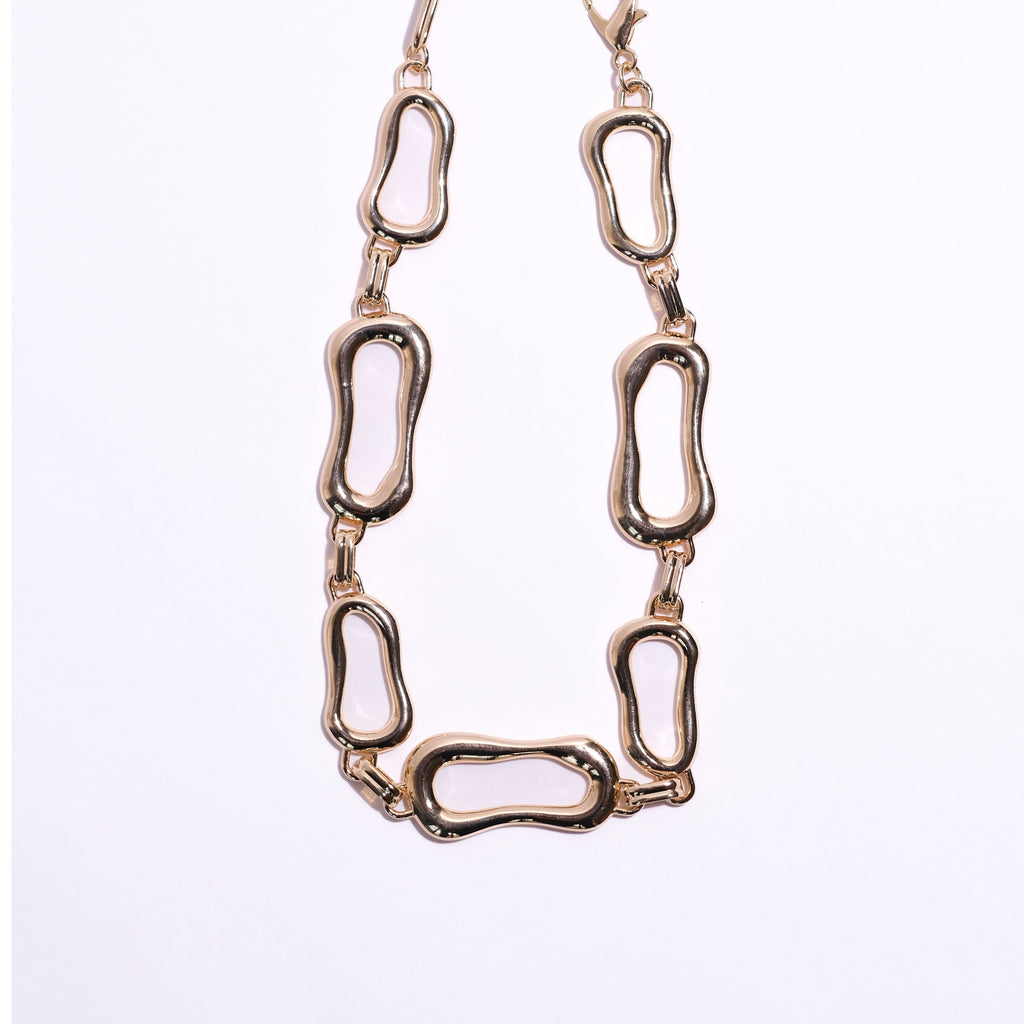 Anti-tarnish Gold molten necklace