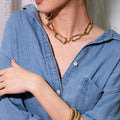 Gold molten necklace
