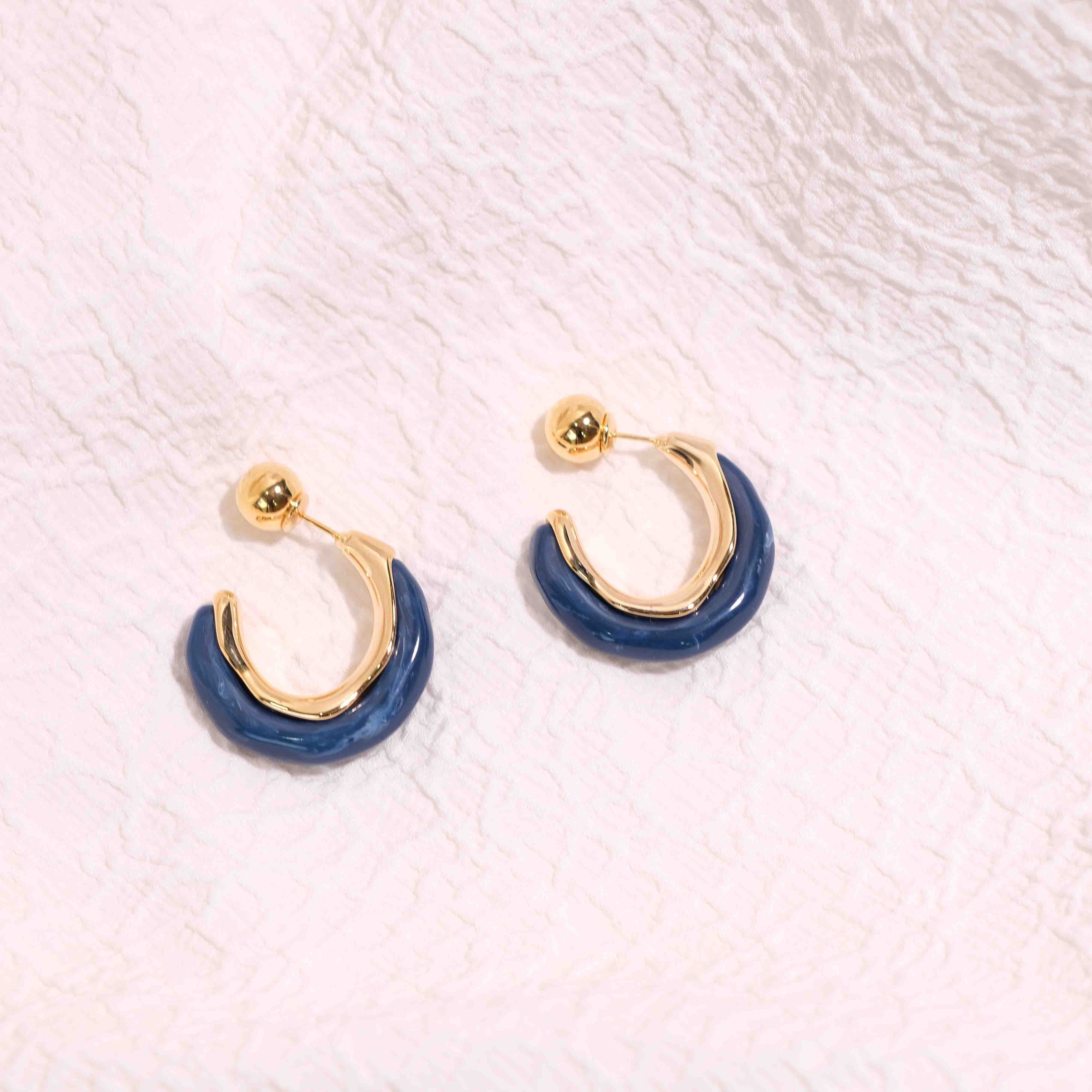 Azure Curve Resin Hoops