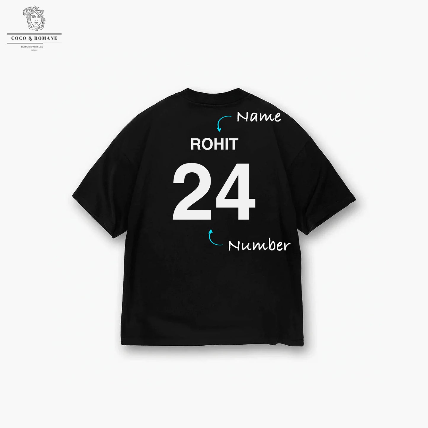 Personalised Name Limited Edition Oversize T-Shirt (Black/White)