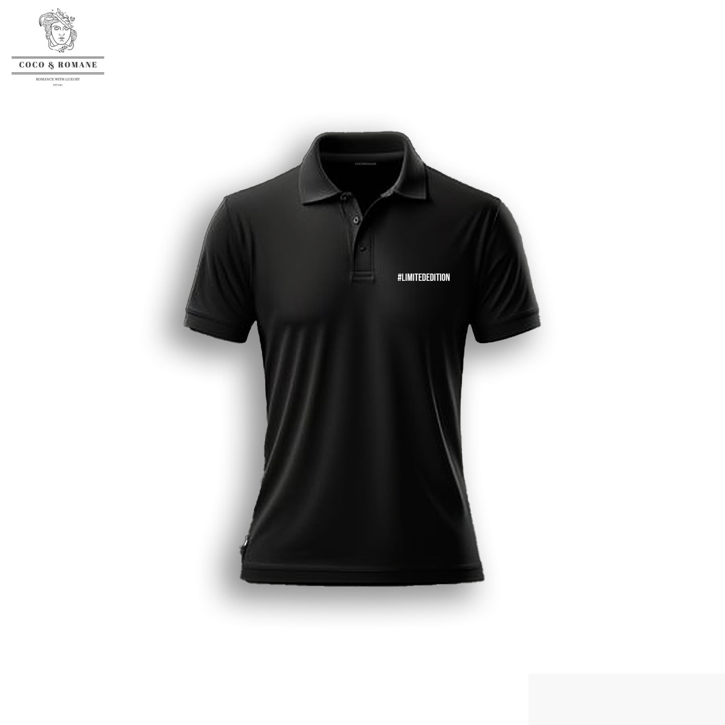 Customised Name Limited Edition Polo T-Shirt (Black/White)