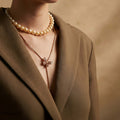 Celeste Pearl Butterfly Drop Necklace