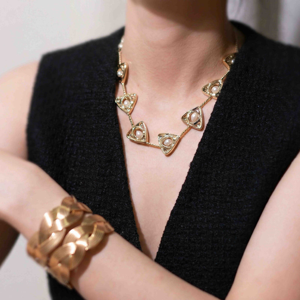 Aurelia Pearl Geometry Necklace