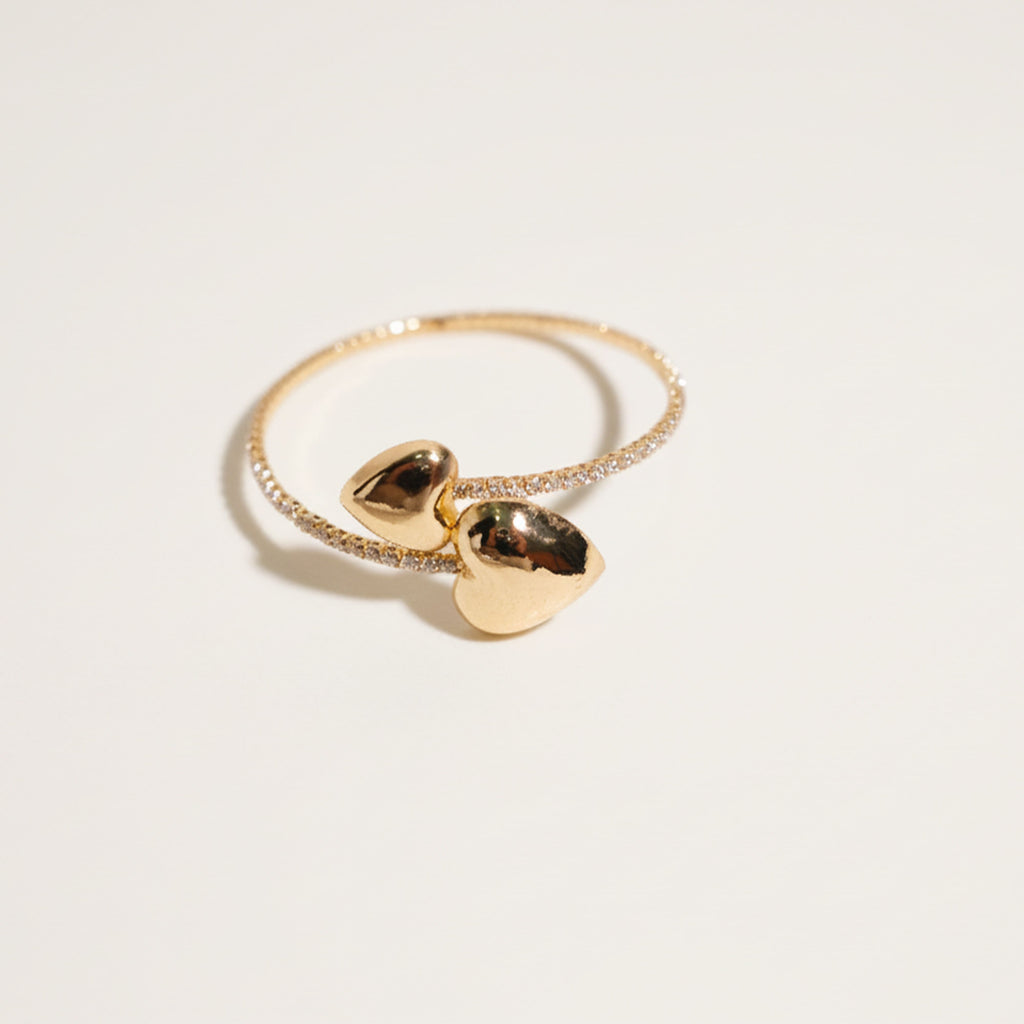 Double Heart Golden Bracelet