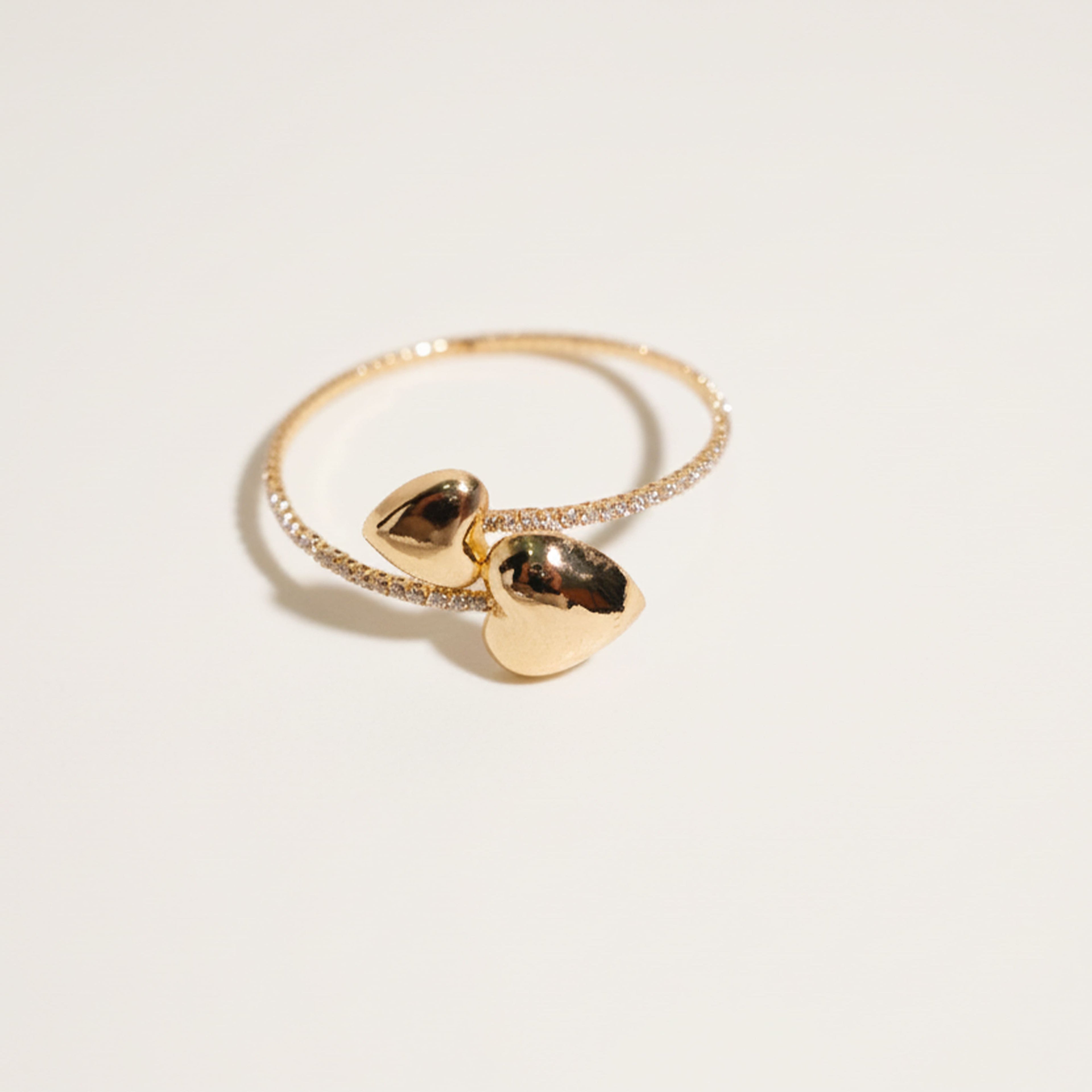 Double Heart Golden Bracelet