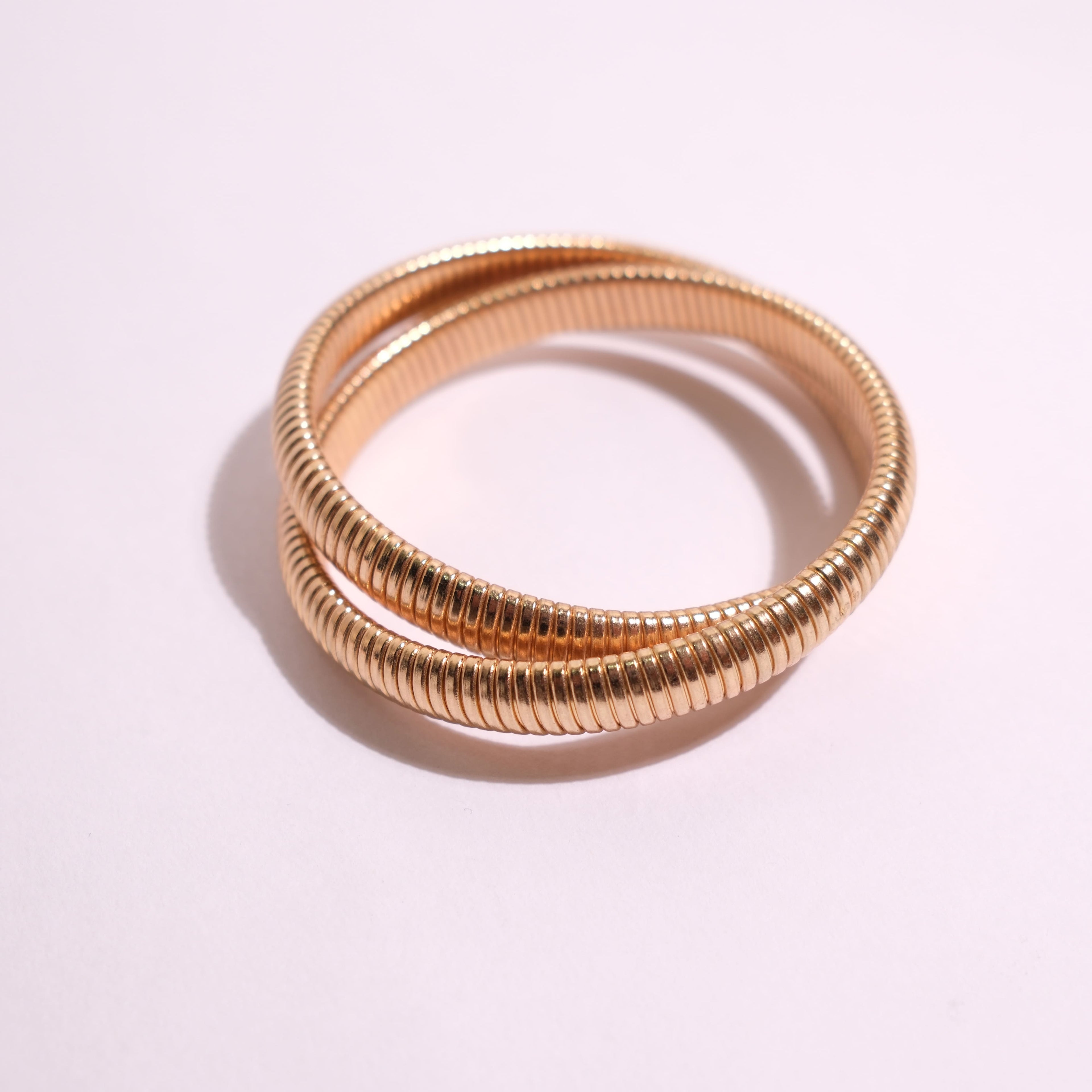Gold Flexible Coil Double Bangles