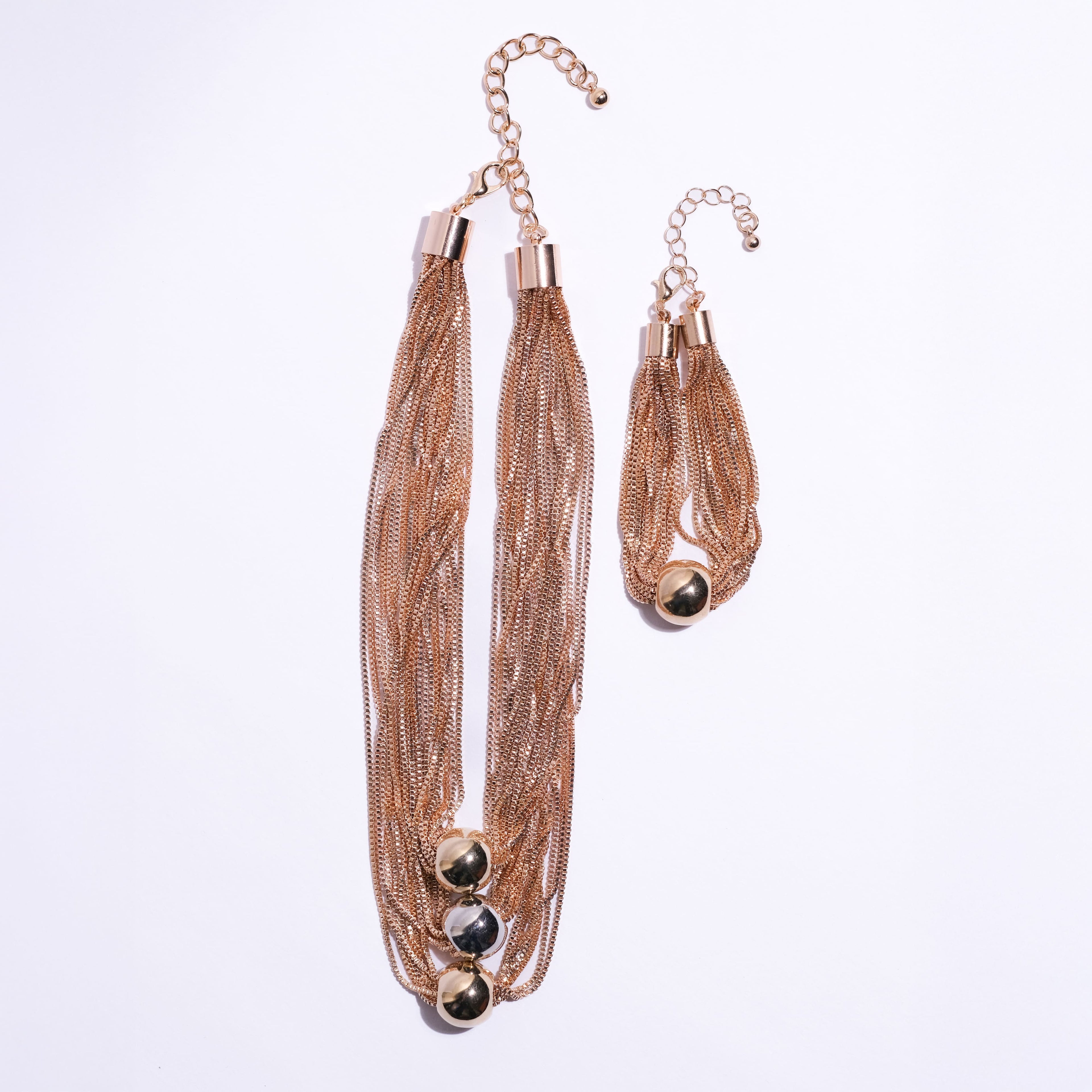 Gold Chain Jewelry Set for Women – Layered Necklace & Bracelet