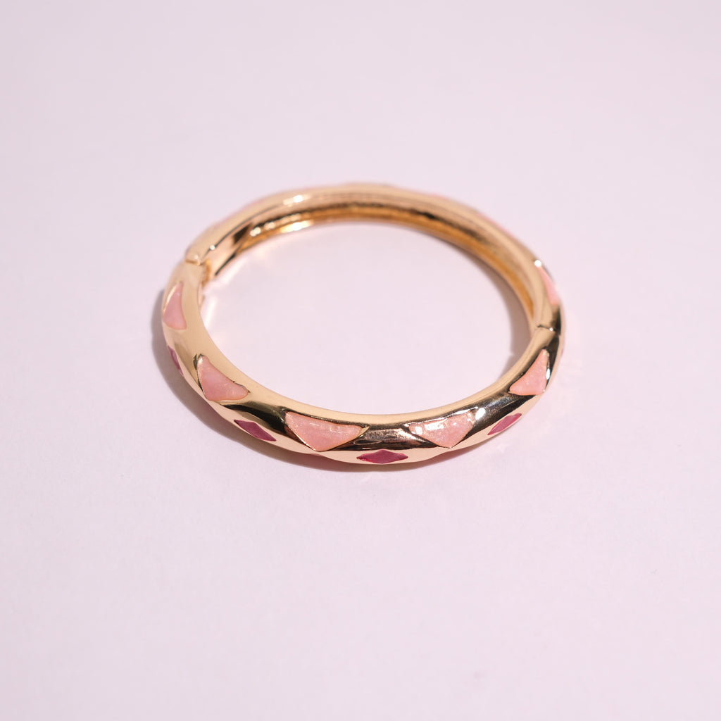 Golden Pink and Red Pattern Bangles