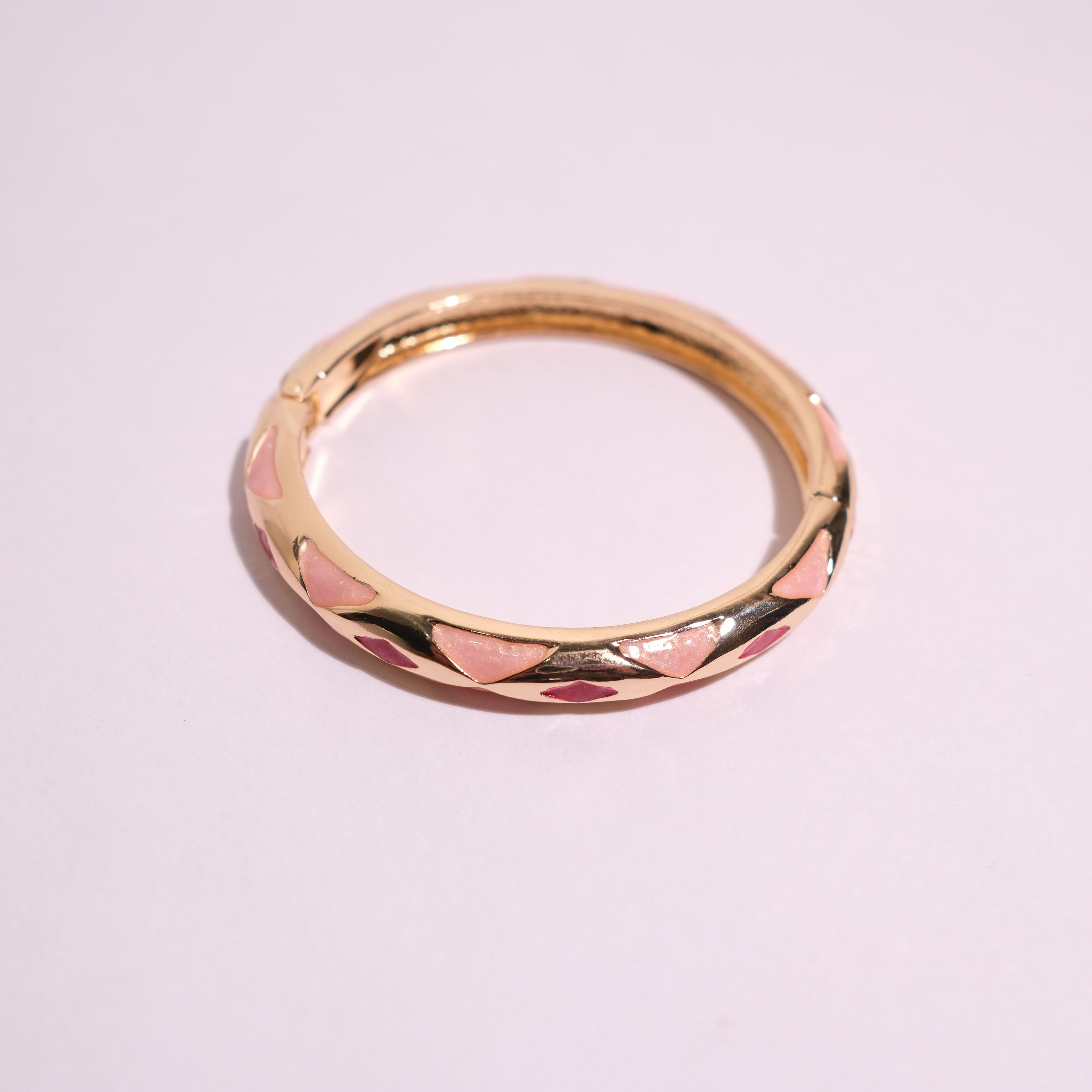 Golden Pink and Red Pattern Bangles