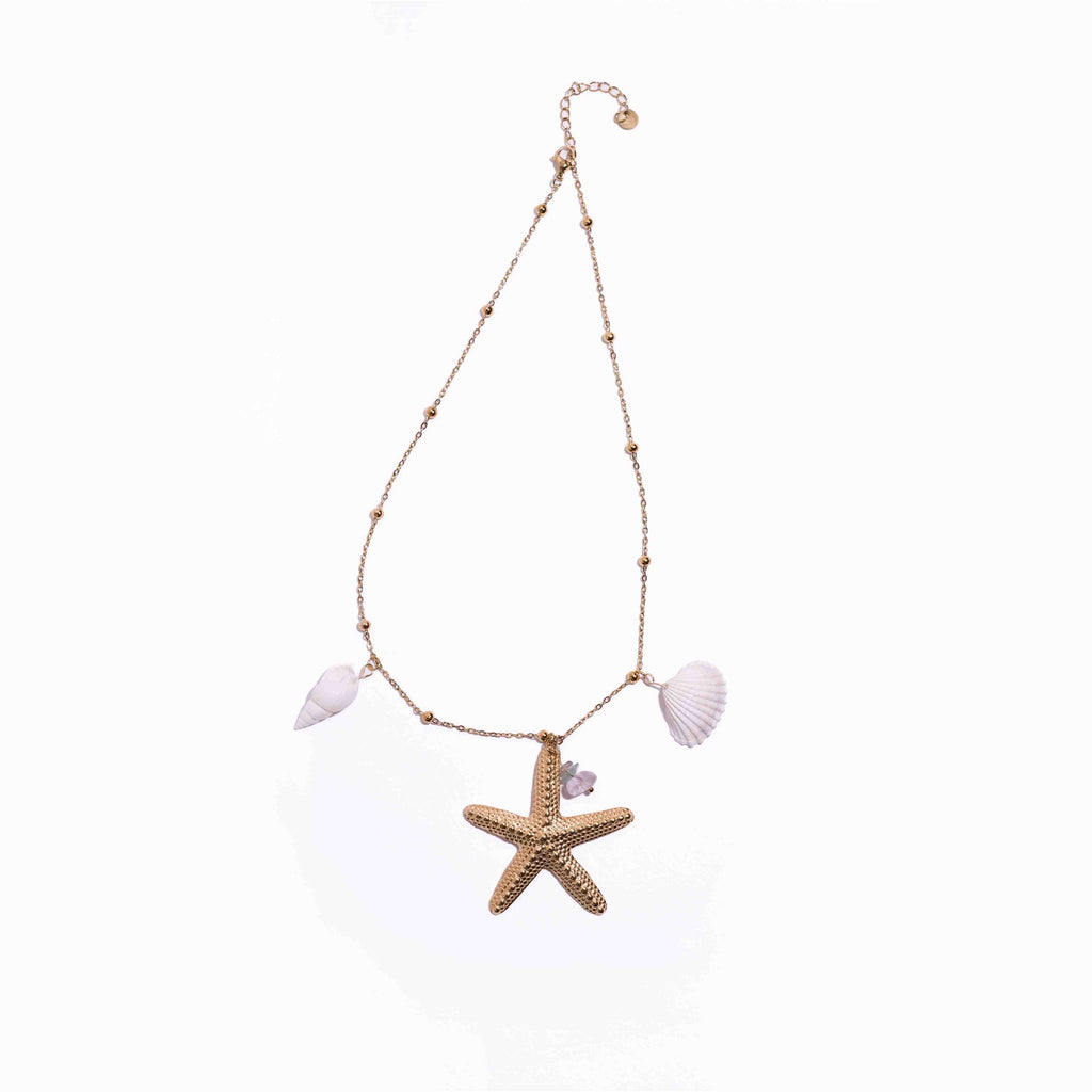 Golden Tide Starfish Charm Necklace