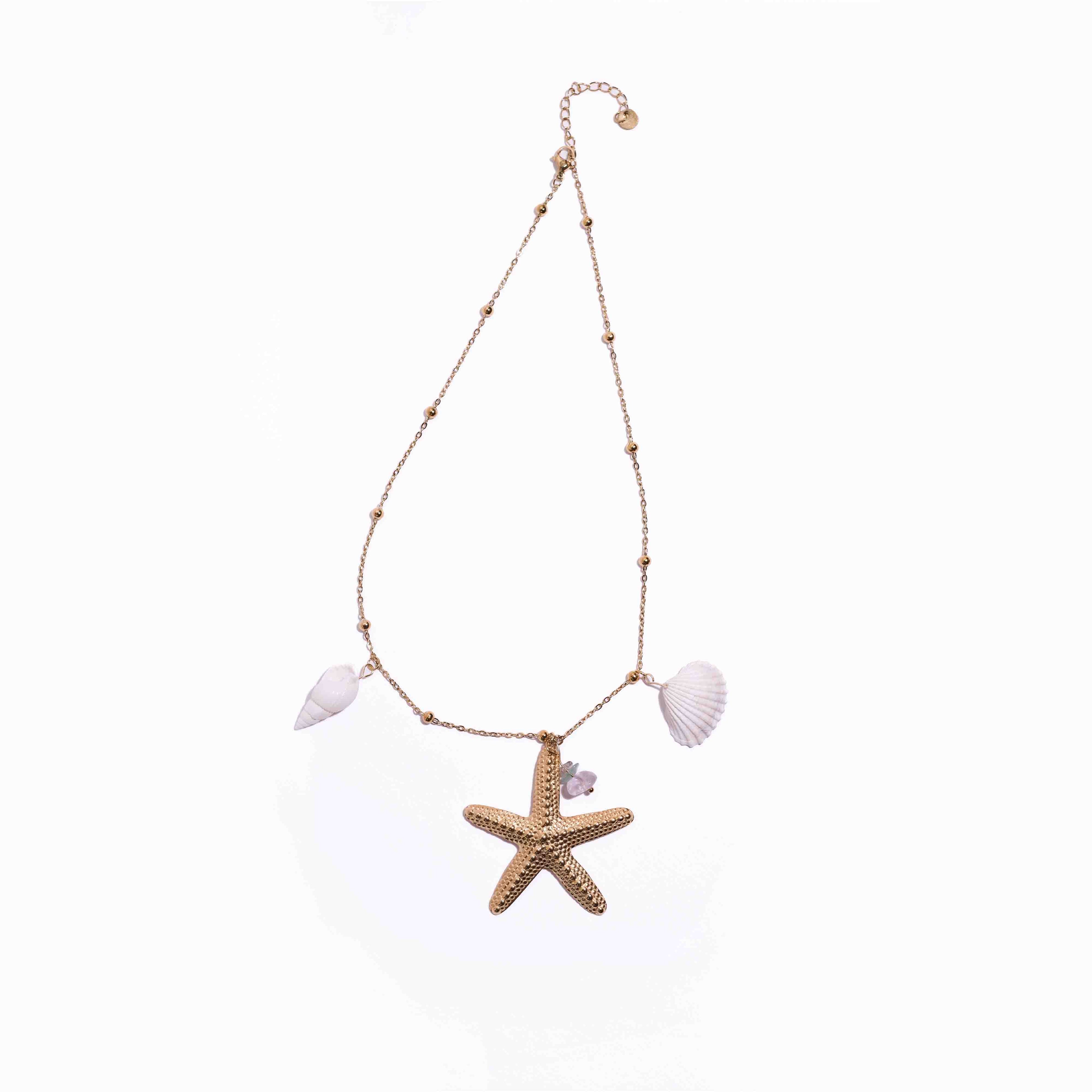 Golden Tide Starfish Charm Necklace