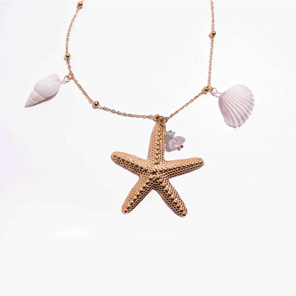 Golden Tide Starfish Charm Necklace