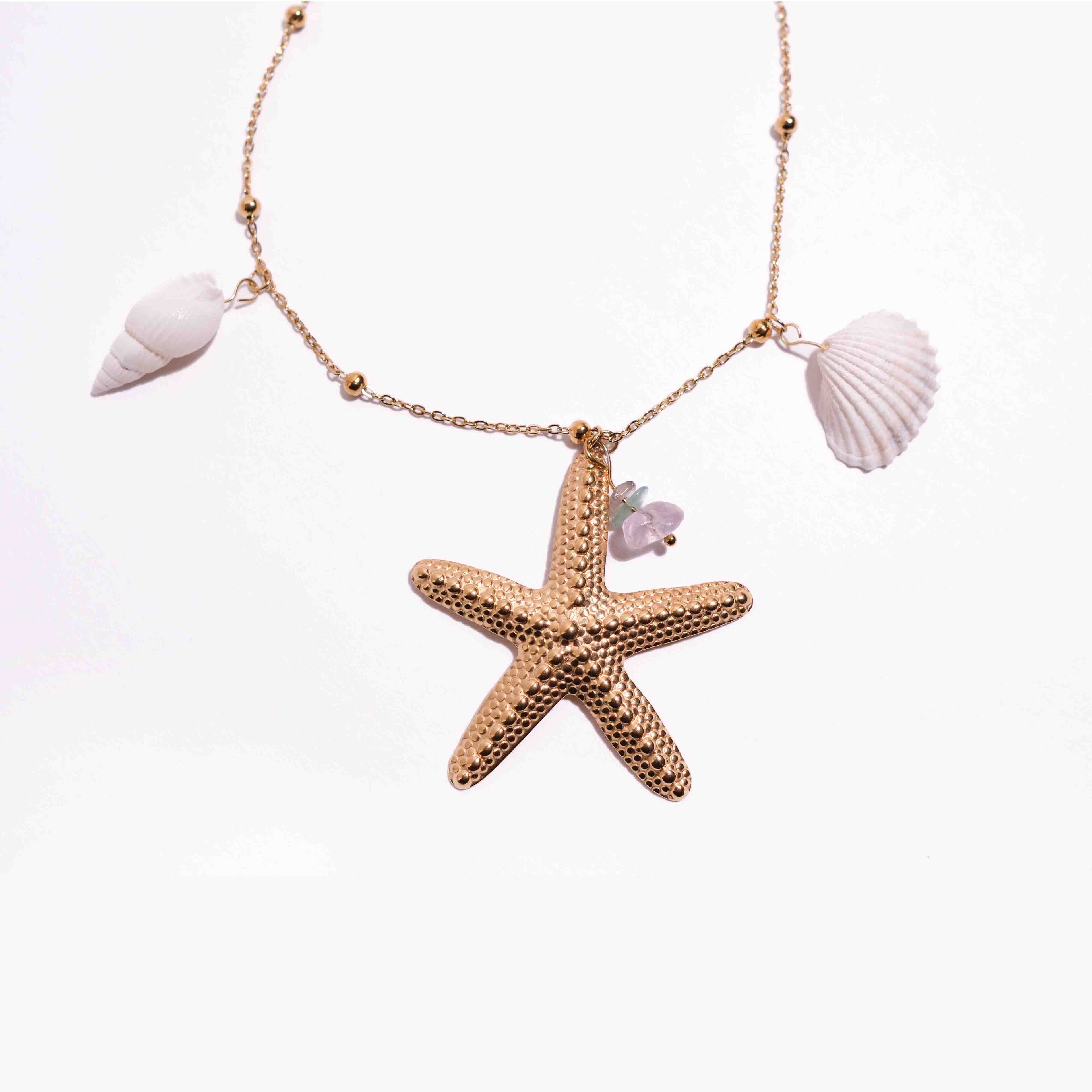 Golden Tide Starfish Charm Necklace
