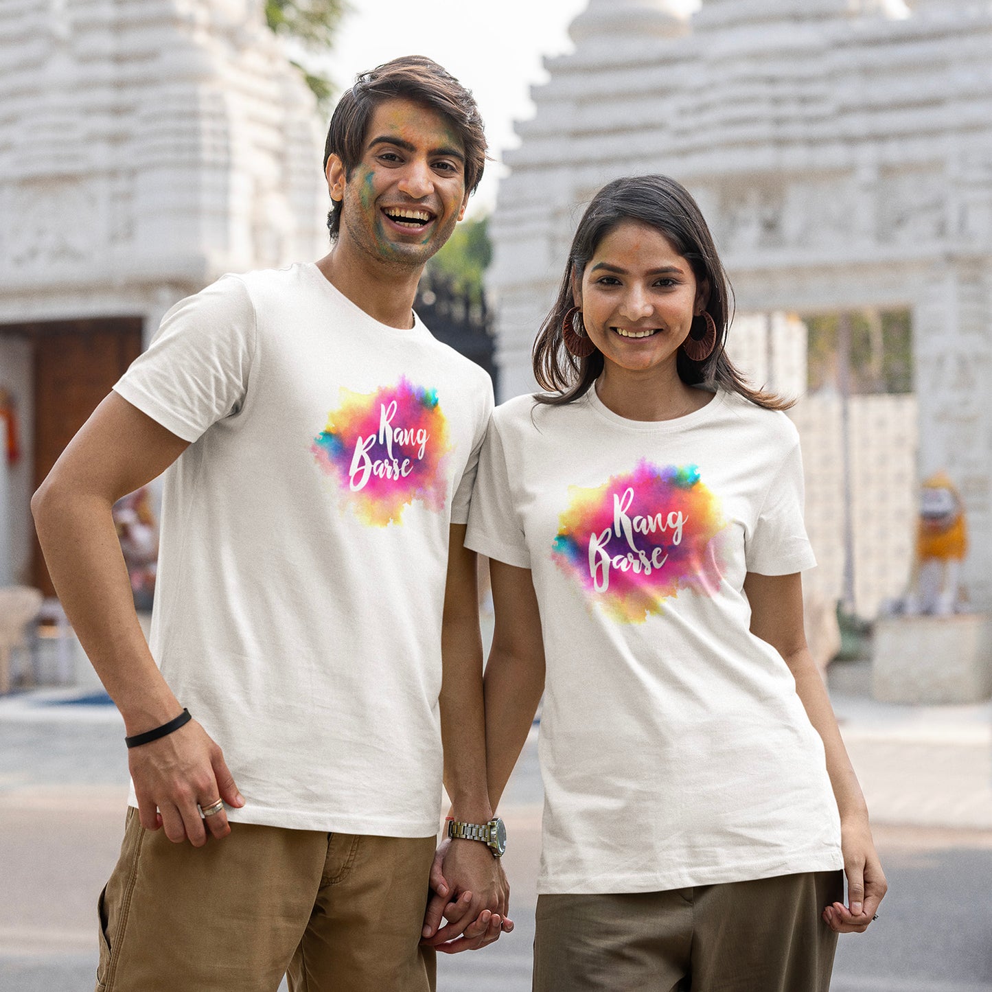 Rang Barse Holi Couple T-Shirt