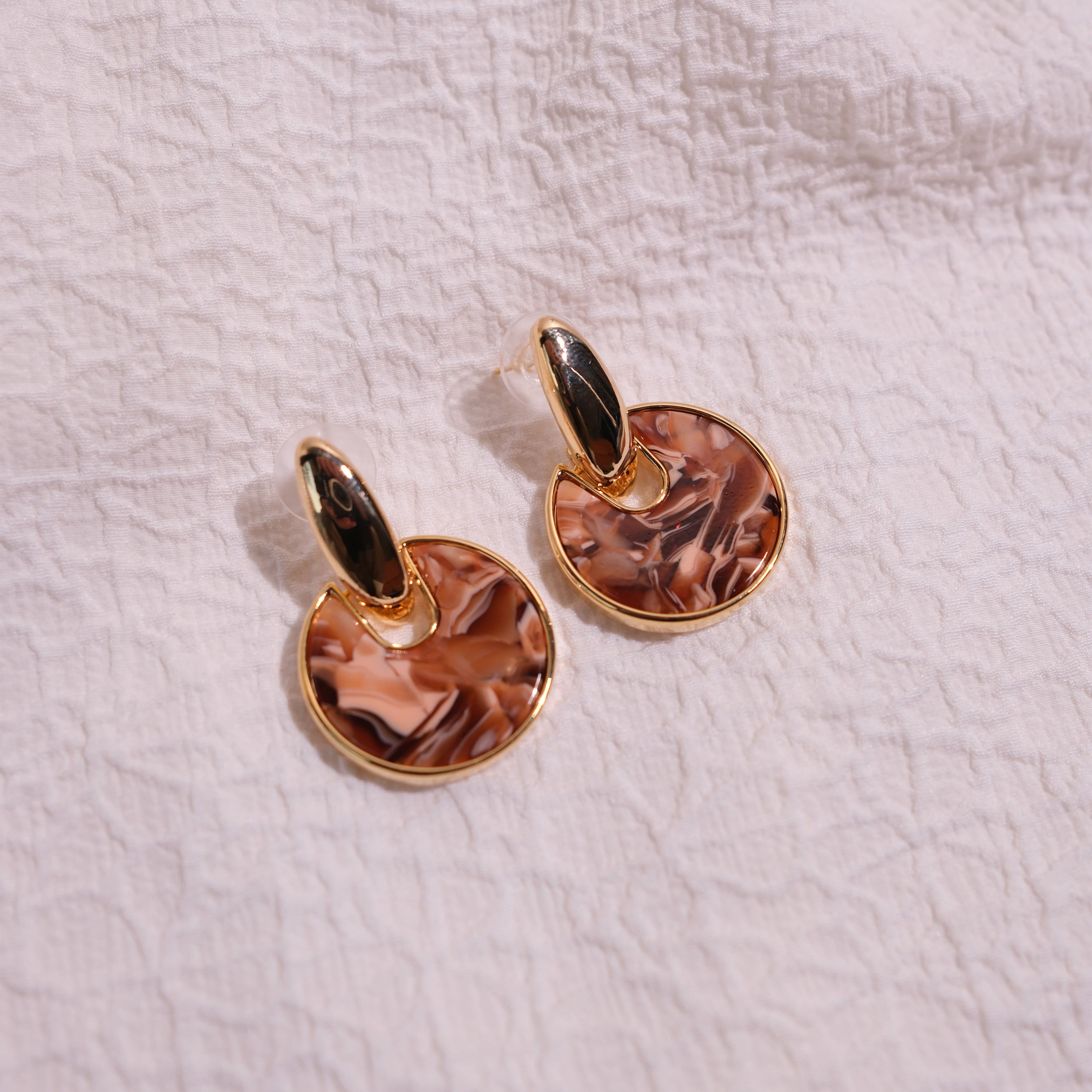 Mocha Swirl Resin Earrings