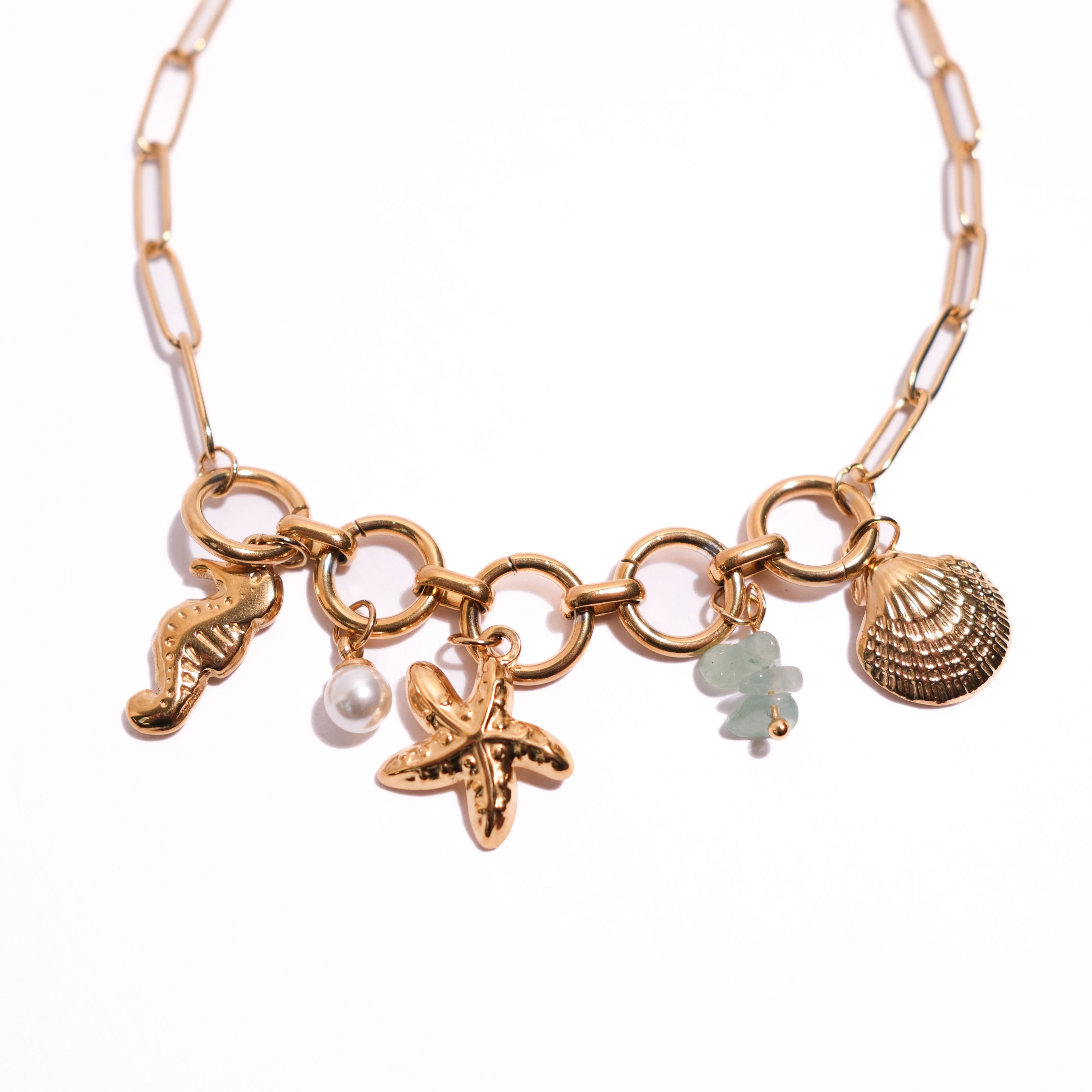 Ocean Charm Anti-tarnish Gold Necklace