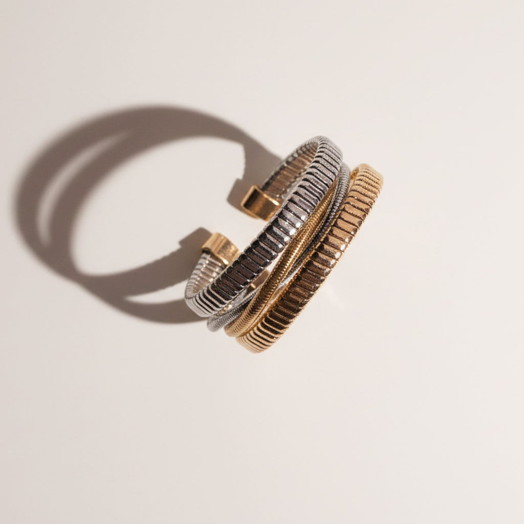 Silver and Gold Wrap Bracelet