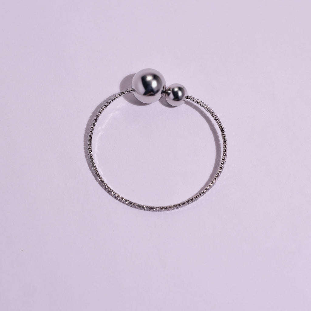 Silver Sphere Crystal Bracelet