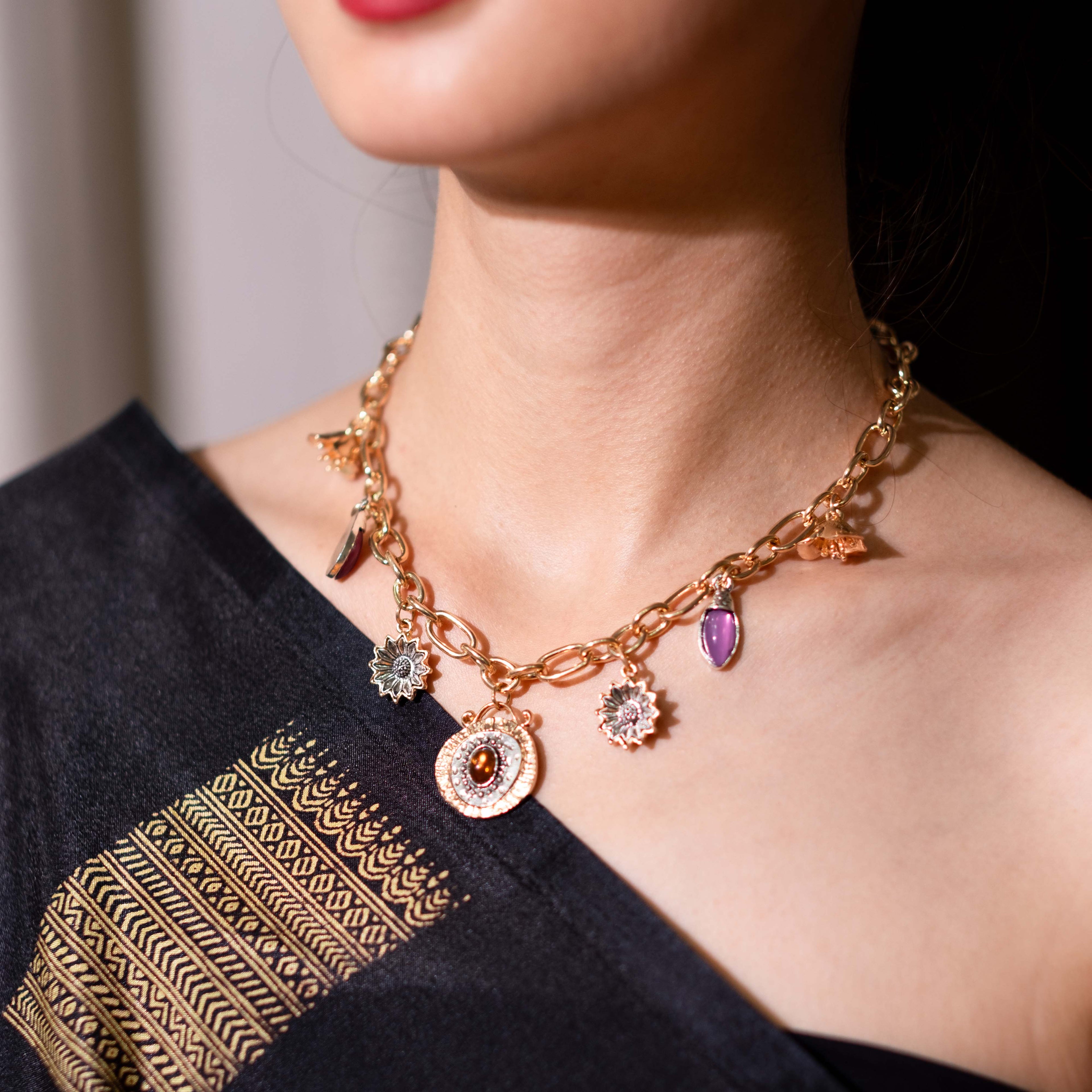 Solara Charm Layered Necklace