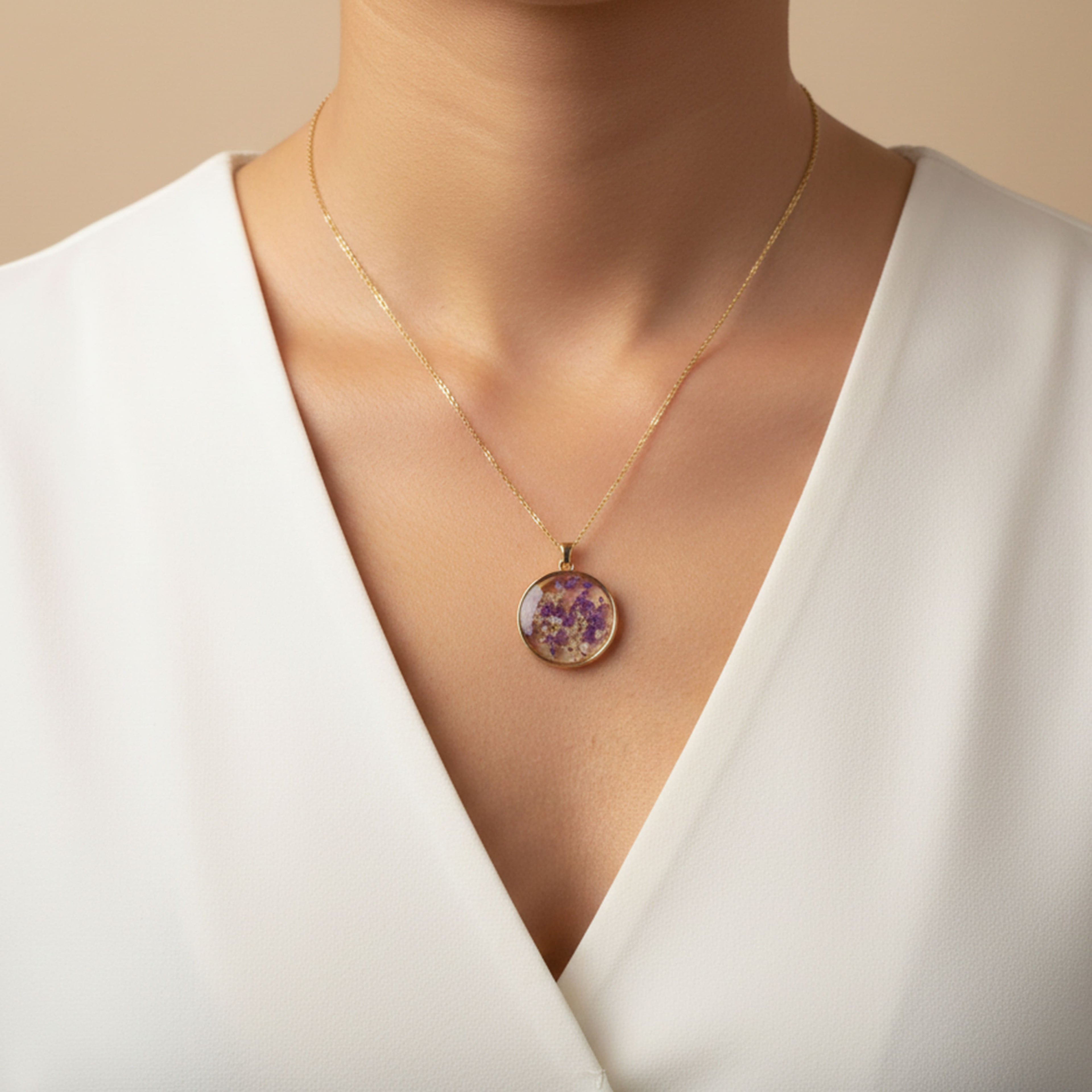 Wild Lavender Resin Necklace