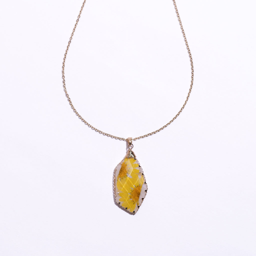 Yellow Daisy Resin Pendant