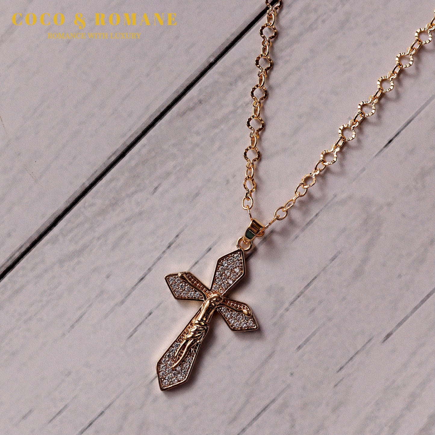 22KT GOLD CROSS JESUS PENDANT